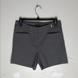 Soho Women's High Waist Black and White Patterned Cotton Blend Shorts Size 6